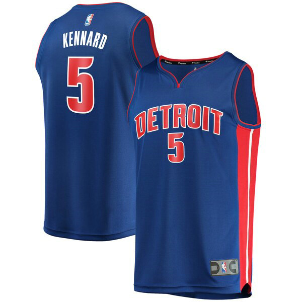 Camiseta Luke Kennard 5 Detroit Pistons Icon Edition Azul Hombre